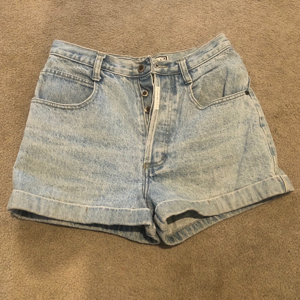 Vintage Z. Cavaricci High Rise Button Jean Shorts